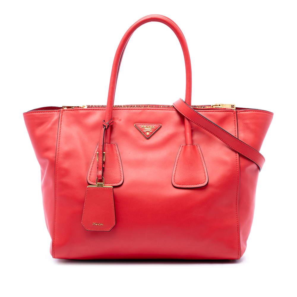 Pre-Loved Prada Glace Calf Twin Pocket Double Handle Satchel
